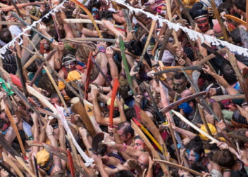 Moors and Chritians fighting at one of the biggest fiestas in Mallorca