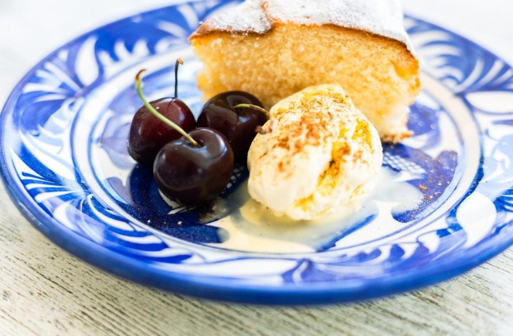 Almond cake, in season eating in August
